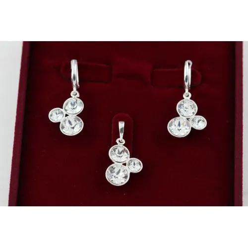 Сребърен дамски комплект с кристали Swarovski Elements 1138