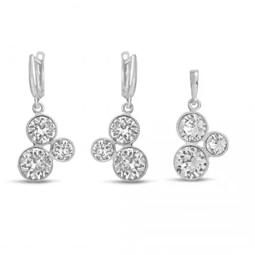 Сребърен дамски комплект с кристали Swarovski Elements 1138