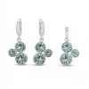Дамски сребърен комплект със светлосини кристали Swarovski 5204 на супер цена:  |