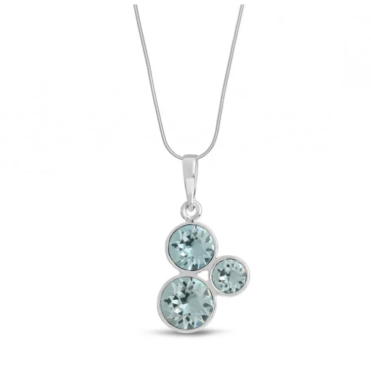 Дамски сребърен комплект със светлосини кристали Swarovski 5204 на супер цена:  |