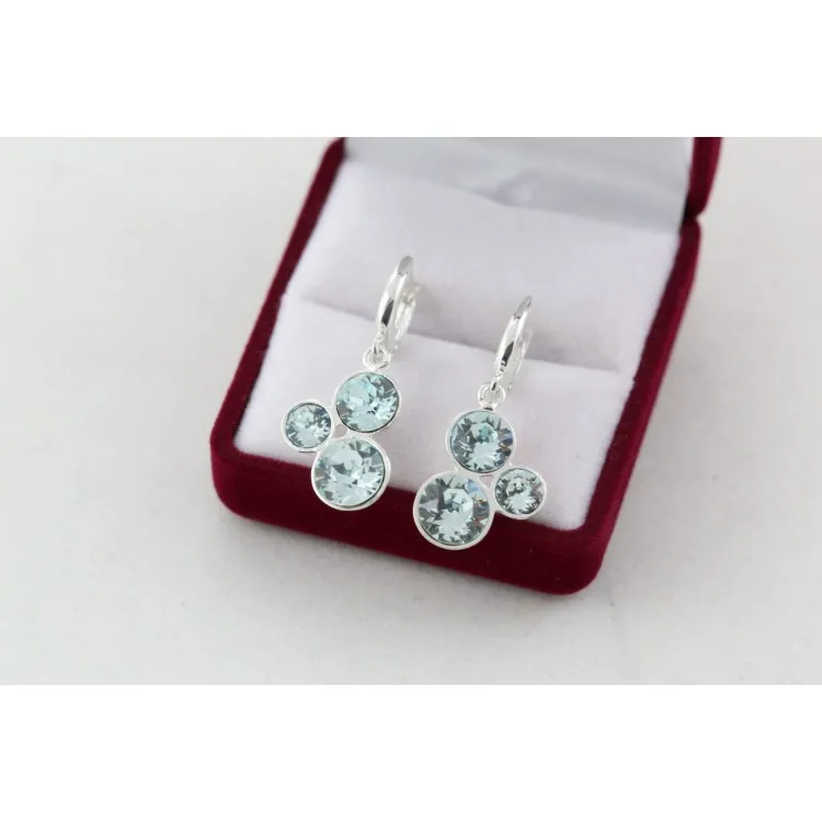 Дамски сребърен комплект със светлосини кристали Swarovski 5204 на супер цена:  |