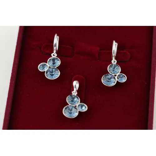 Дамски сребърен комплект с кристали Swarovski 5207